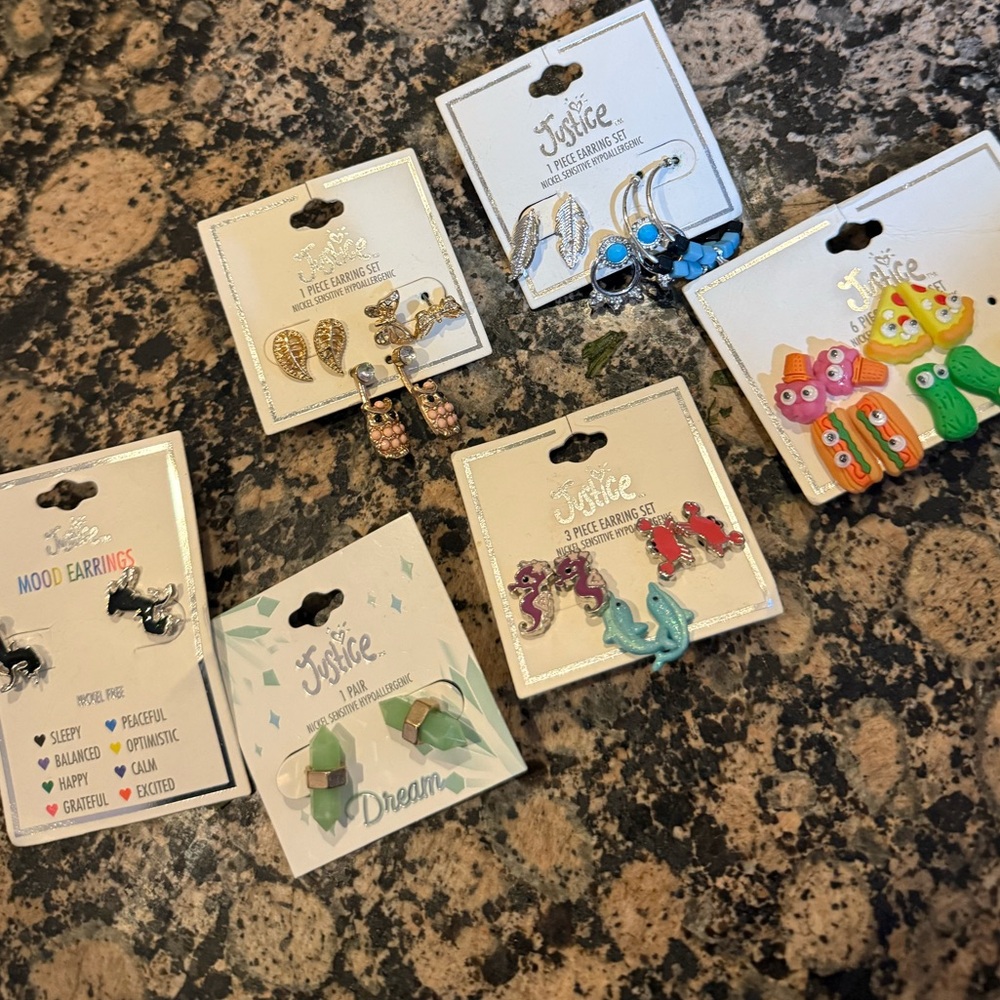 Justice NWT Fun Earring bundle
